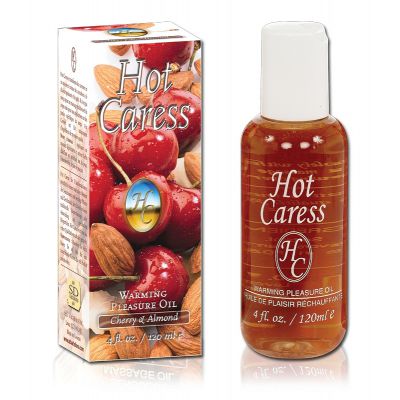 Hot Caress Flavoured Warming Massage Oil Cherry and Almonds