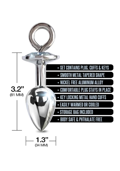 Nixie Metal Butt Plug and Handcuff Set