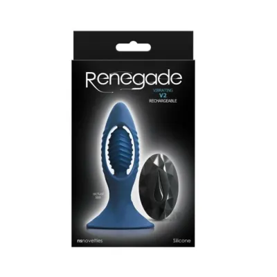 Renegade V2 Rechargeable Anal Plug With Remote Blue