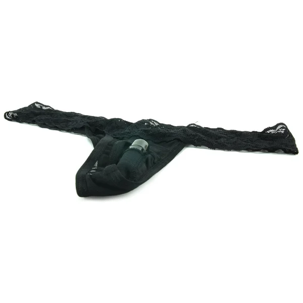 Hustler Vib Lace Thong Black M/L