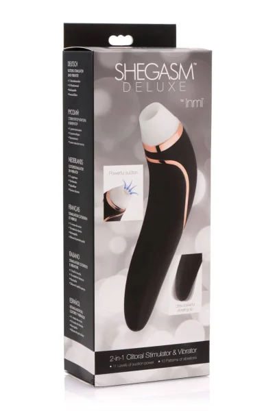 Shegasm Deluxe Clitoral Stimulator And Vibe Black