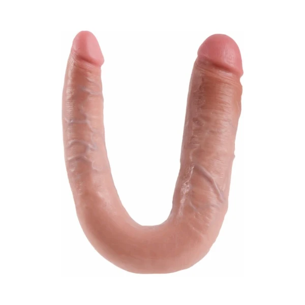 U Shaped Large Double Trouble Dildo - Beige — image 5 of 9