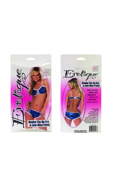 Erotique Denim Tie Up Bra and Low Rise Panty Blue