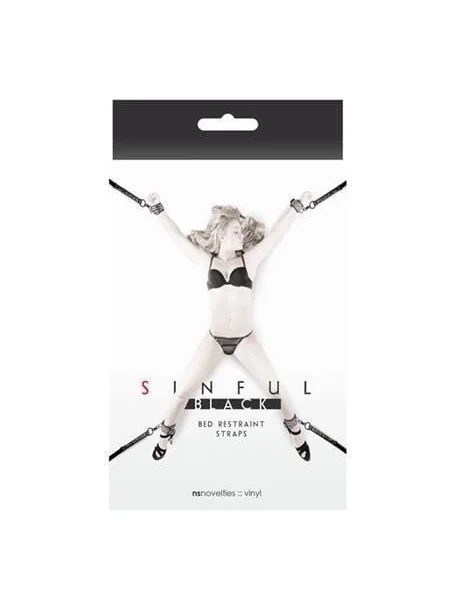 Sinful Bed Restraint Straps Black
