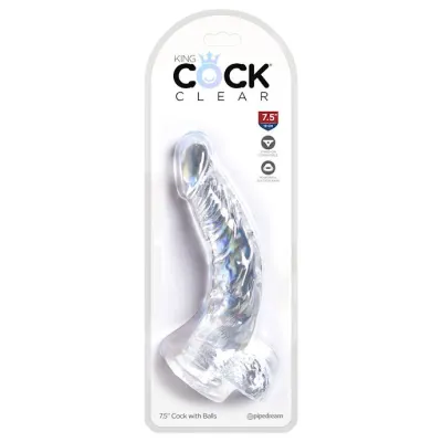 King Cock Clear Dildo With Balls 7 5 Inch 7 5 Inch