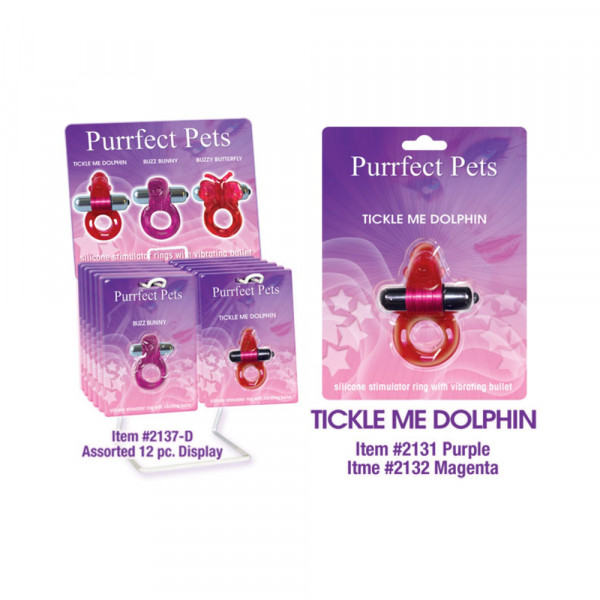Purrrfect Pet Cock Ring Tickle Me Dolphin Purple