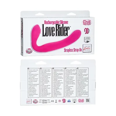 Rechargeable Silicone Love Rider Strapless Strap on Pink