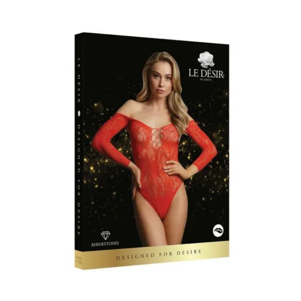 Shots Le Desir Wonder Rhinestone Bodysuit Os Red