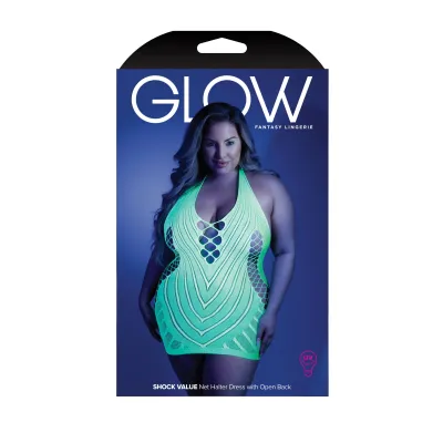 Shock Value Halter Dress Queen Neon Green