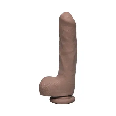 Doc Johnson Ultraskyn Uncut Dildo With Balls Tan 9 Inch