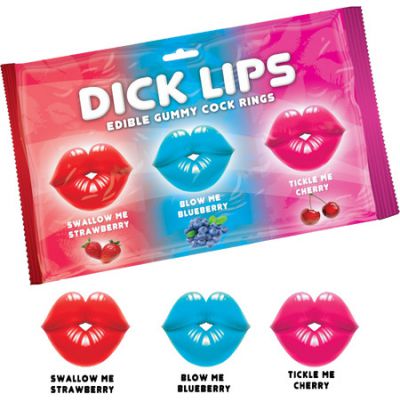 Dick Lips Gummy Cock Rings 3 Pack