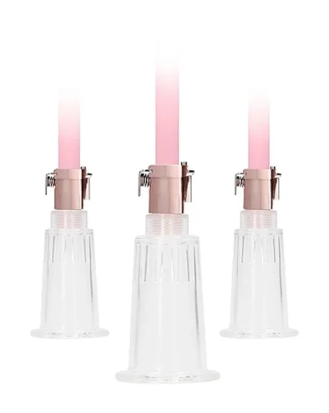 Automatic Rechargeable Clitoral And Nipple Pump Set - Pink -  Medium