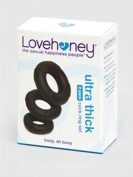 Lovehoney Ultra Thick Silicone Cock Ring Set (3 Count)