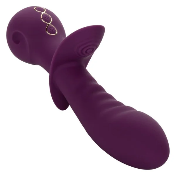 Obsession Lover Rechargeable Waterproof Silicone Dual Stimulation Vibrator By CalExotics - Purple