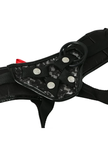 Platinum Lace Corsette Strap On Harness