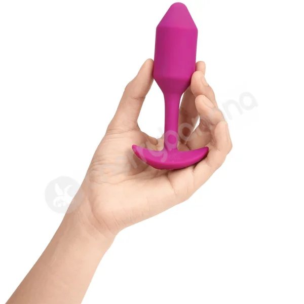 B-Vibe Vibrating Snug Plug Medium Purple Weighted Silicone Butt Plug