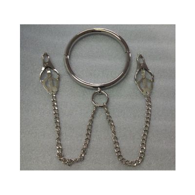 Lockable Metal Collar With Nipple Clamps