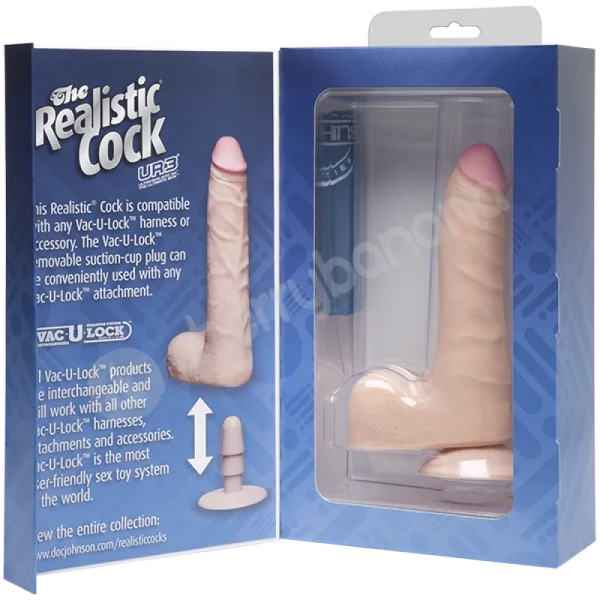 The Realistic Cock Slim Flesh 7" Dildo With Balls