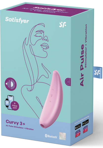 Satisfyer Curvy 3+ Pink App Controlled Vibrating Clitoral Stimulator