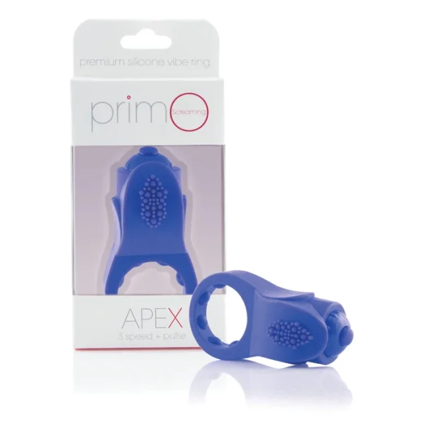 PrimO APEX Vibrating Waterproof Cock Ring by Screaming O - Blue