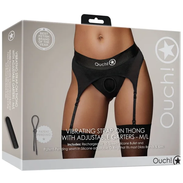Ouch! Vibrating Strap-on Garter Thong