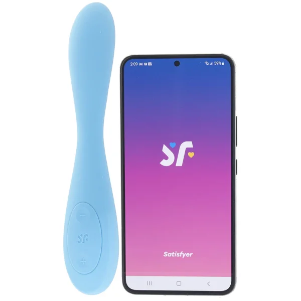 Satisfyer G-Spot Flex 4 Rechargeable Waterproof App Enabled 12-Function G-Spot Vibrator - Blue