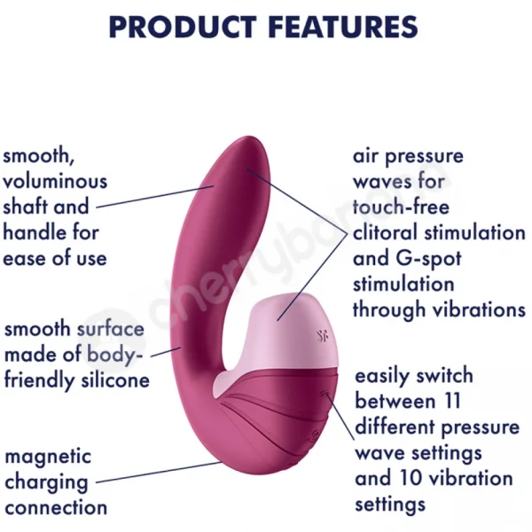 Satisfyer Supernova Red Air Pressure Wave Clit Stimulation & G-spot Vibrator