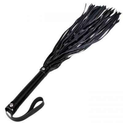 Bondara Black Patent Faux Leather Flogger 21 Inch