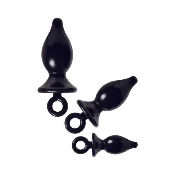 Anal Training Kit 3 Black Butt Plugs — image 5 of 9