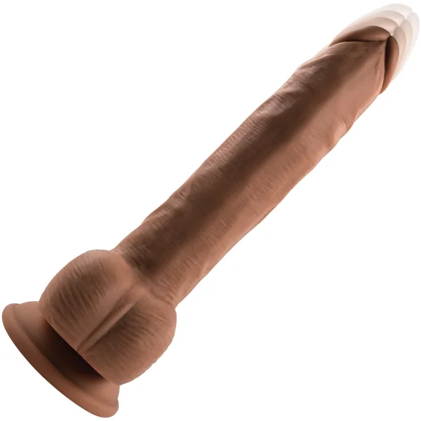 Thrust In Me Silicone Thrusting Vibrating Realistic Dong With Remote By Evolved Novelties - Caramel