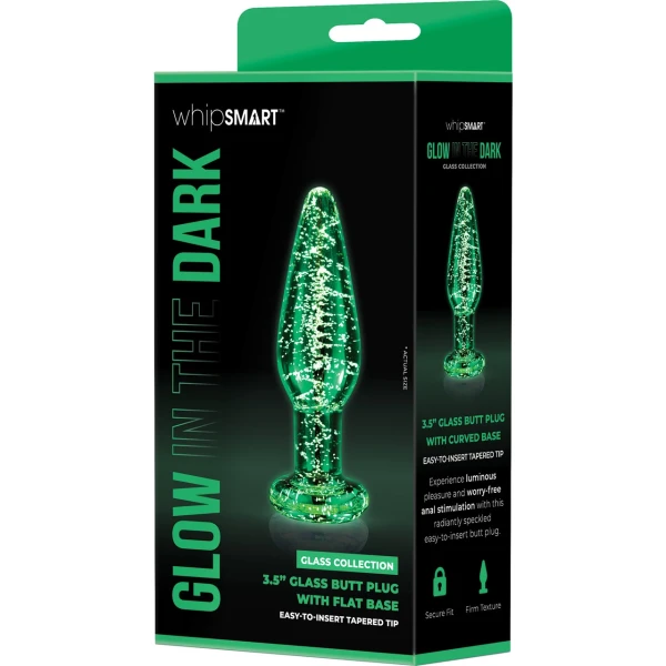 Whipsmart Glow In The Dark Glass Tapered Butt Plug