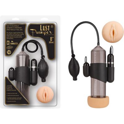 Lust Pumper 8 Vibrating Pump W Gauge Vagina Black