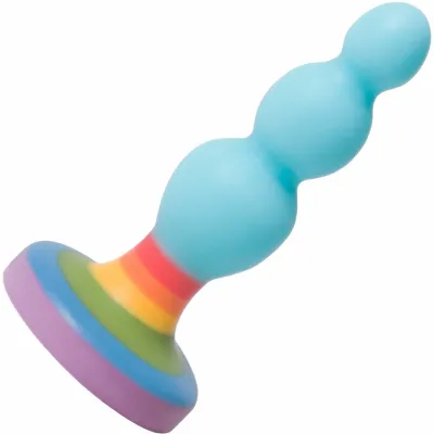 Bingo Rainbow Silicone Butt Plug by BS Rainbow Blue