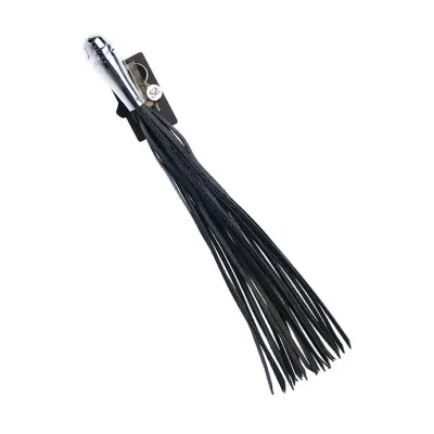 Bound X Leather Flogger With Round Grip Handle