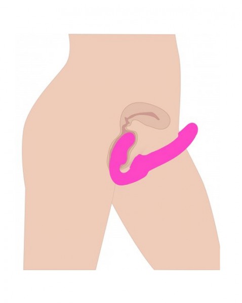 Evoke Rechargeable Vibrating Silicone Strapless Strap-on - Pink