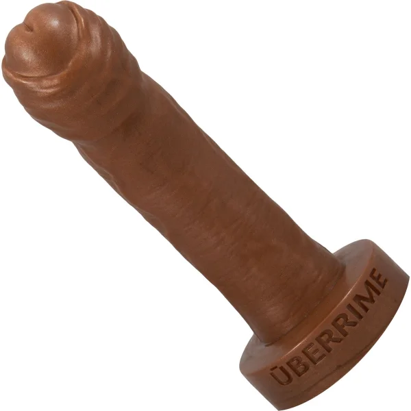 The Reservo Uncut 6.75" Silicone Uncircumcised Dual Density Realistic Dildo By Uberrime - Chocolate