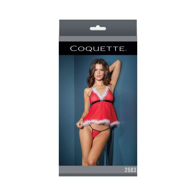 Babydoll G string Red white Os
