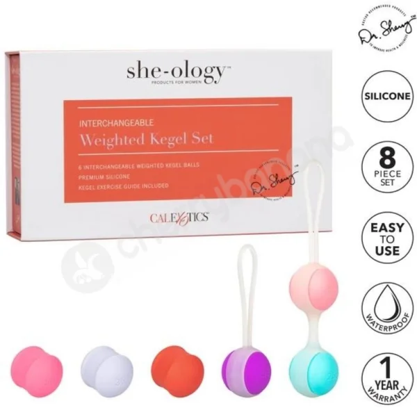 She-ology Interchangeable Weighted Kegel 8 Piece Set