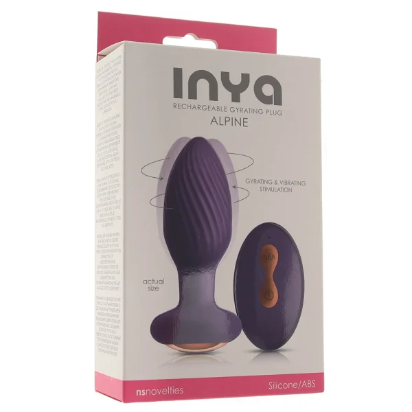 Inya Alpine Rechargeable Silicone Anal Plug With Remote - Purple