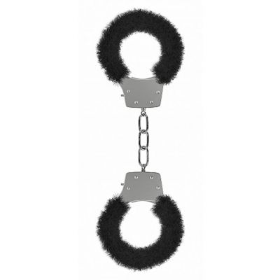 Pleasure Handcuffs Furry Black Black