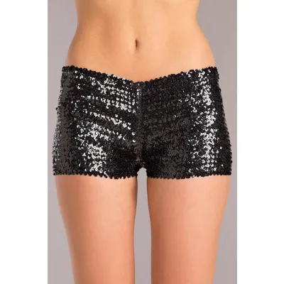 Sequin Booty Shorts Black Large