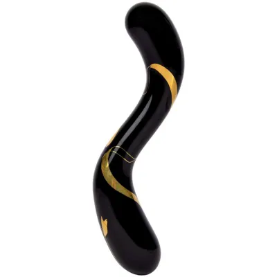 Glacier Glass Gold Rush Black G Spot Dildo 7 Inch
