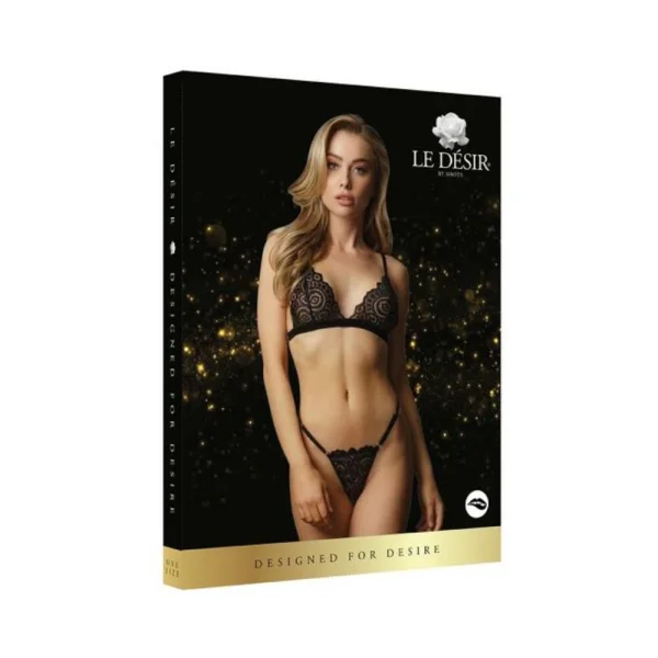 Shots Le Desir Magic Lace Velvet Lingerie Set Os Black