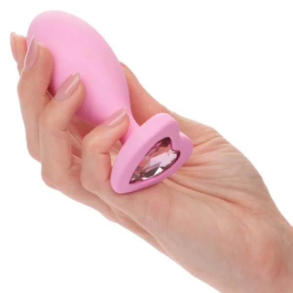 First Time Crystal Booty Duo Silicone Anal Plug 2 Piece Set By CalExotics - Purple
