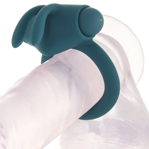 Playboy Pleasure Bunny Buzzer Rechargeable Silicone Vibrating Cock Ring - Evergreen