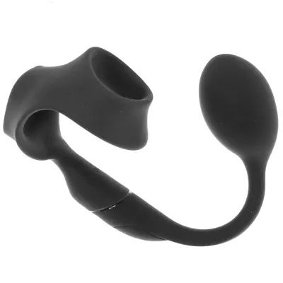 Alpha Pro 10X P Bomb Cock and Ball Ring With Anal Plug