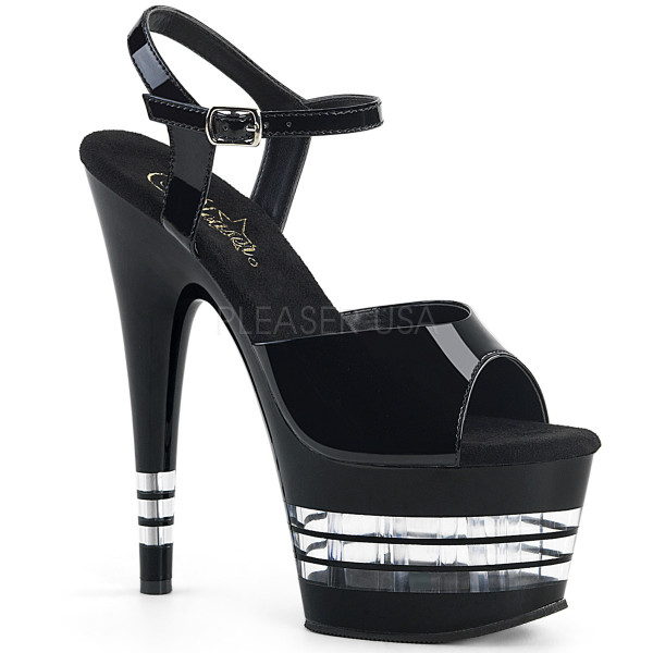 7 inches Heel, 2 3/4 inches Lined PF Ankle Strap Sandal