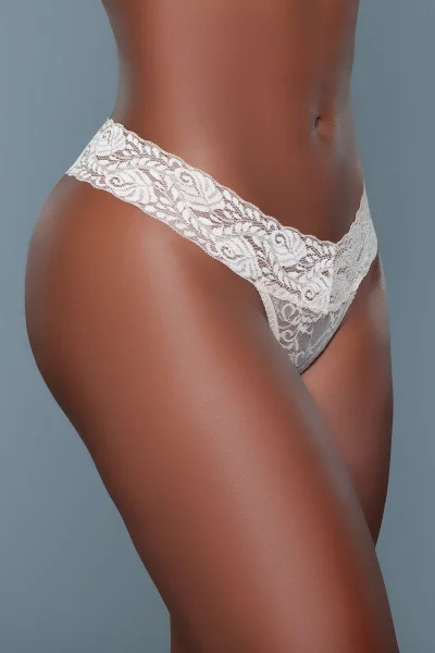 V-cut lace thong