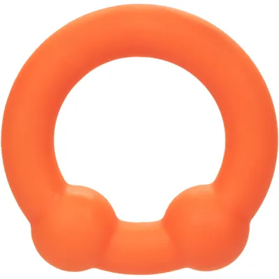 Alpha Liquid Silicone Dual Ball Cock Ring By CalExotics Orange