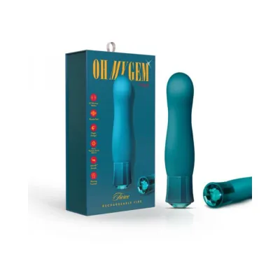 G Spot Vibrators Blush Oh My Gem Fierce Rechargeable Warming Silicone G spot Vibrator Blue Topaz
